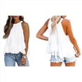 thumbnail image 2 of Blusa de Verano para Mujer, con Cuello Halter, Sin Mangas, Fruncida e Irregular, con Volantes L, 2 of 6