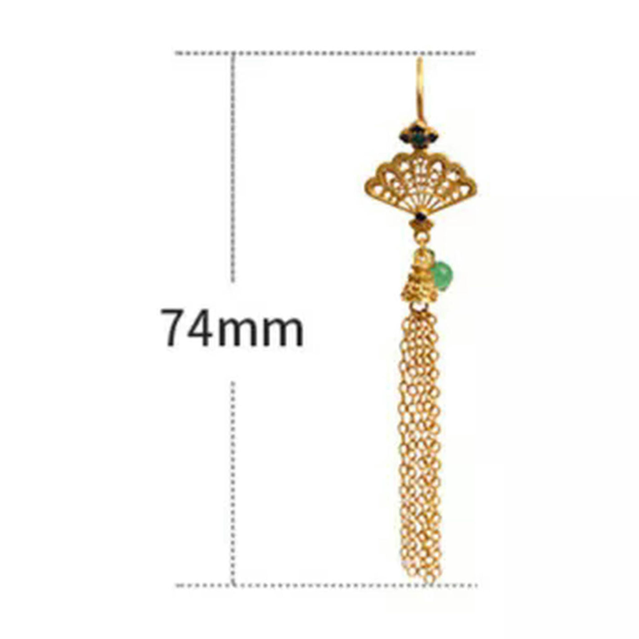 EOEMY Enamel Ethnic Chinese Vintage Dangle Drop Hook Earring For Women Earring Jewelry