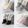 thumbnail image 2 of Newborn Baby Boy Girl Soft Fleece Booties Stay On Infant Slippers Socks Shoe Non Skid Gripper Toddler First Walkers Winter Ankle Crib Shoes, 2 of 6