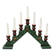 Star Trading 15443 - 15" x 17.25" 7 Light Electric Green Decor Wooden Sara Swedish Candelabra / Candlestick