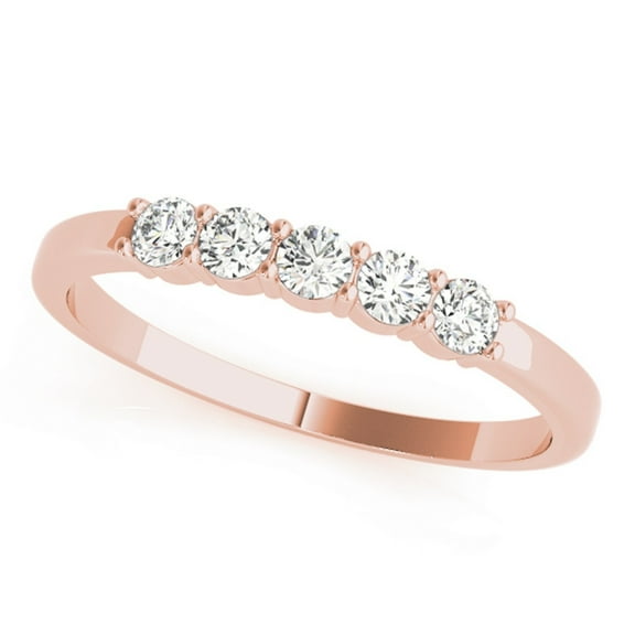 AoneJewelry 0.25 Carat Diamond Five Stone Engagement Ring In 10K Solid Rose, White & Yellow Gold