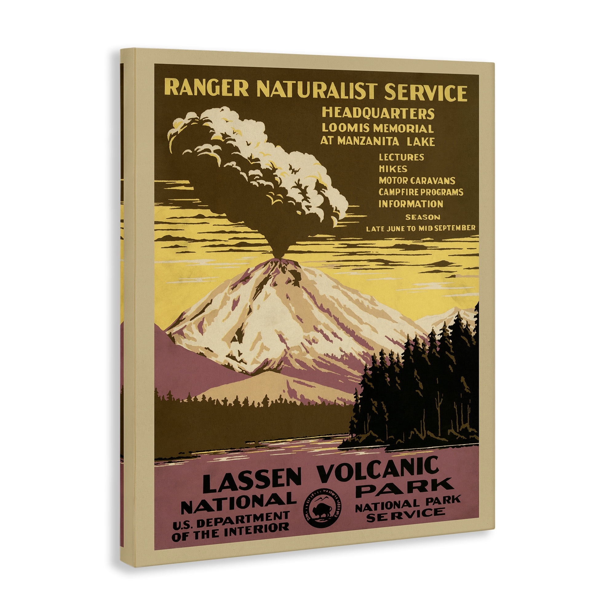 Stupell Industries Vintage National Park Landscape Painting Gallery Wrapped Canvas Art Print Wall Art, 16 x 20