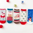 thumbnail image 3 of Calcetines de Navidad con patrón de dibujos animados para niños, calcetines de copo de nieve, moda de otoño e invierno, 5 pares, 3 of 3