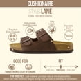 thumbnail image 2 of Cushionaire Lane Cork Footbed Sandals for Women – Comfortable Double Buckle Slip-On with Genuine Suede Footbed & Arch Support Slides for Women Footwear, 2 of 20