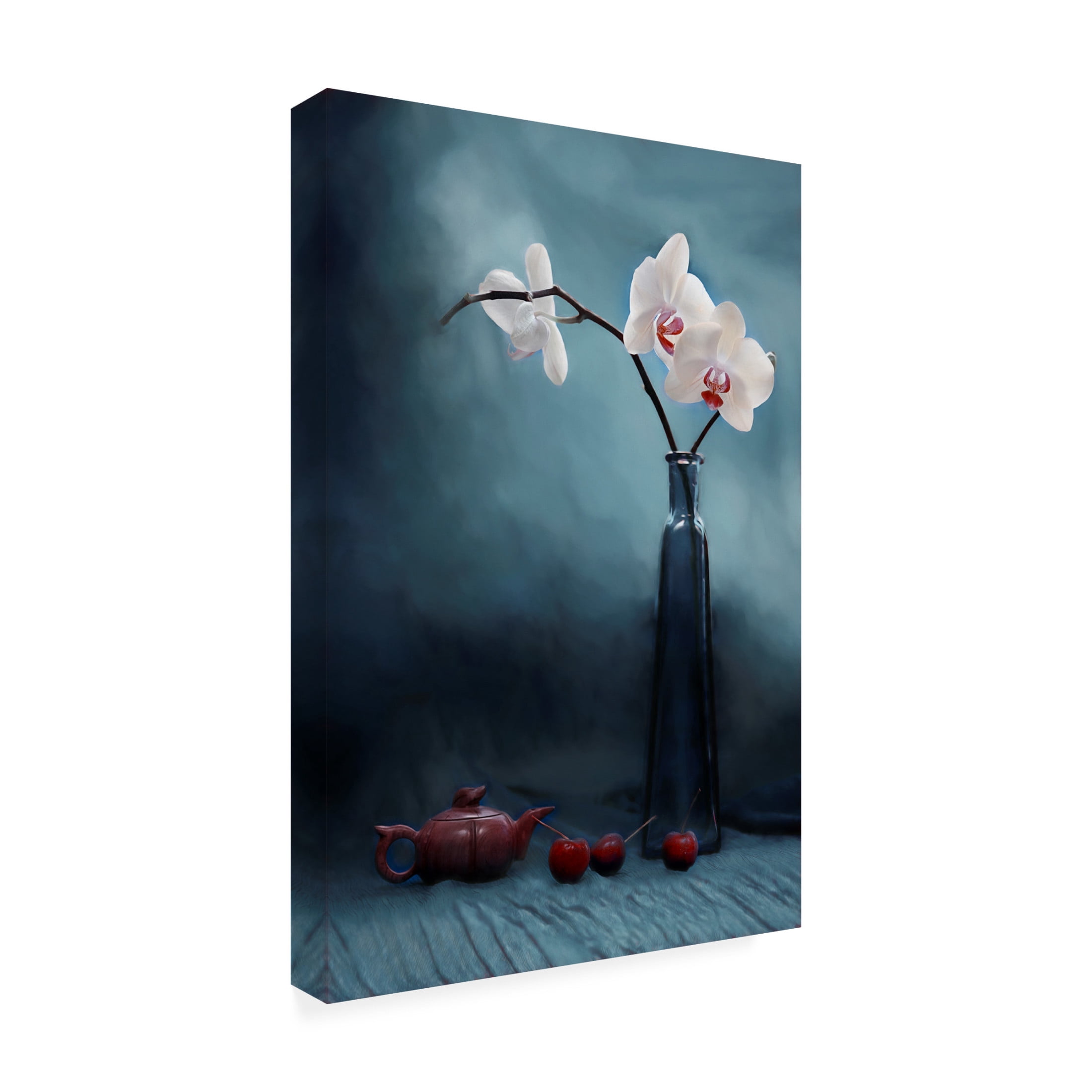Canvas Wall Art - Lydia Jacobs 'Orchid And Cherry' Wall Art for Living Room, Bedroom, or Office Décor by Trademark Fine Art - 30 x 47 Inches