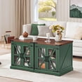 thumbnail image 6 of Joaxswe Farmhouse End Table Set of 2 for Living Room, Rustic Square Side table with Adjustable Shelf, Wood Nightstand for Bedroom, Olive Green, 6 of 7