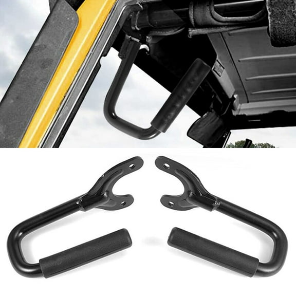 YIUIY NEW Black Steel Front Grab Handles for 1997-2006 Jeep Wrangler TJ & Unlimited