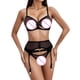 thumbnail image 5 of Gibobby Conjunto ropa interior mujer Body de Camisola Sexy con Cordones y Espalda Abierta con Panel de Malla para Mujer Lencería Sexy de San Valentín Body Encaje(Negro, G), 5 of 5