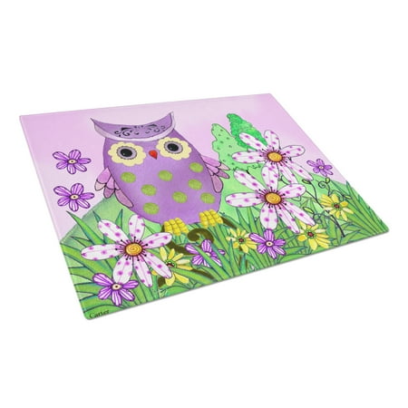 

Caroline s Treasures Who is Your Friend Owl Glass Cutting Board Large