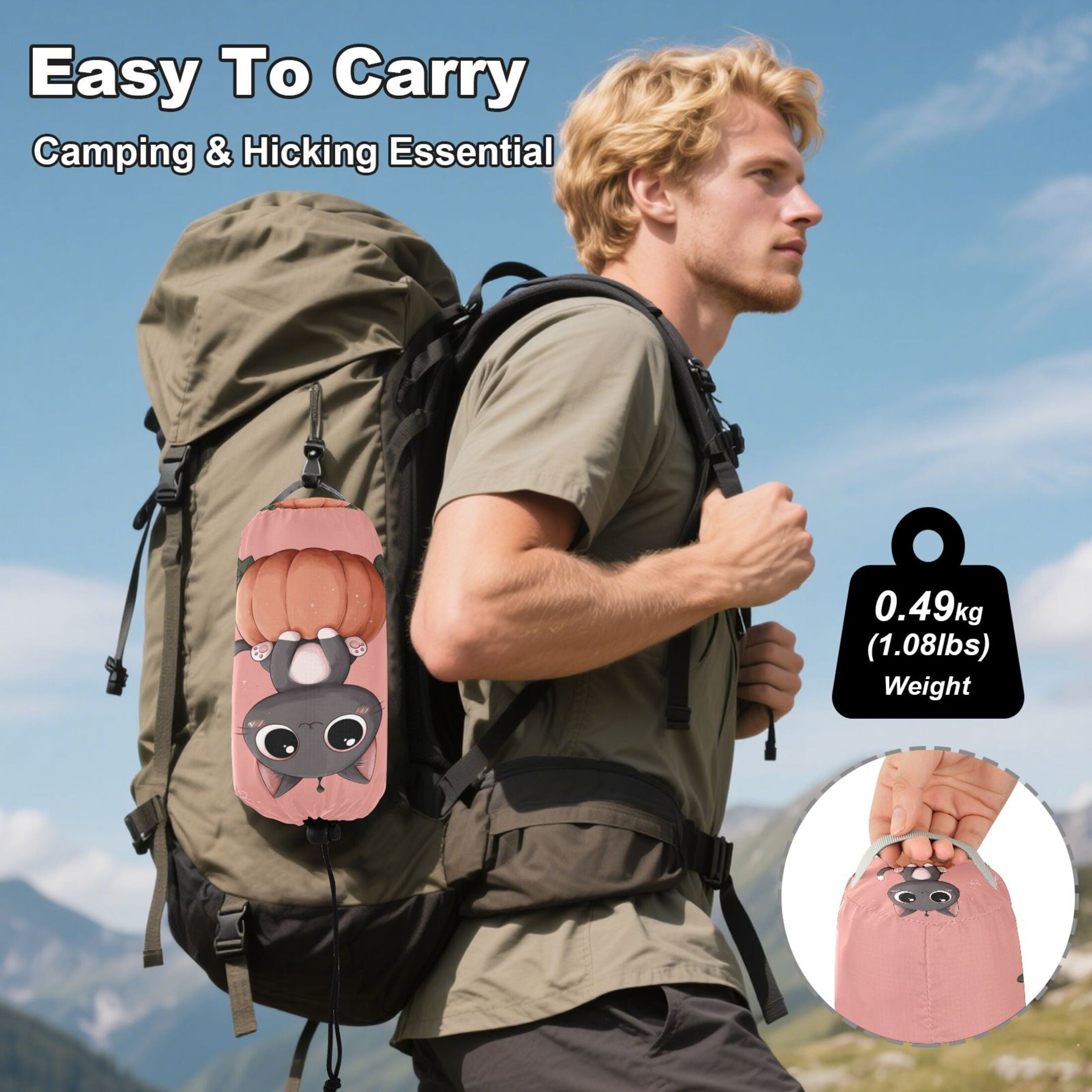 Hammock Camping Hammock Nylon Portable Hammock Travel Camping Hammock A Cute Cartoon Cat