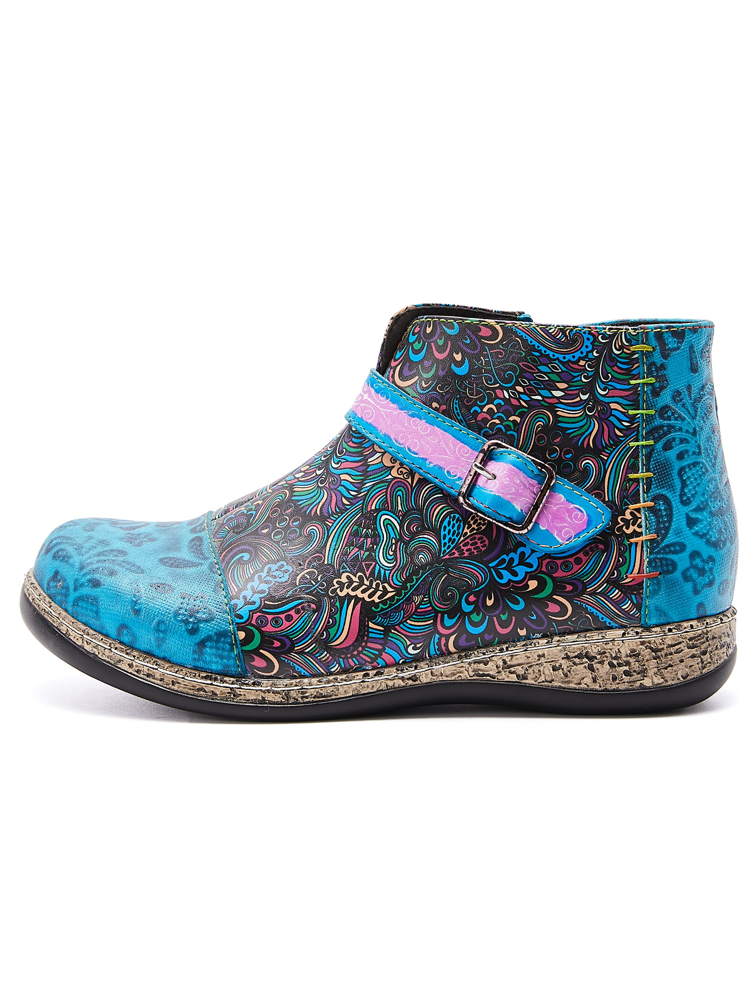 US9-3 Big Kid Girls Children Ankle Boots Embroidery Zipper Outdoor Casual Shoes 
