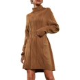 thumbnail image 1 of Gibobby Vestido de punto para mujer Vestido de punto de casual de color sólido de moda para mujer(Caqui,CH), 1 of 5