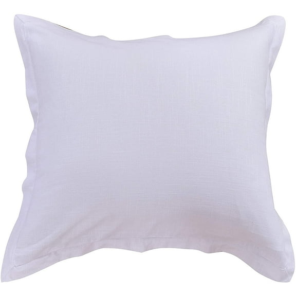 HiEnd Accents Washed Linen Tailored Euro Sham, White White Square