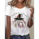 thumbnail image 1 of Halloween T-shirt - Women'S Witch-Themed Graphic Tee - "Trust Me, i'm a Witch" Print with Hat, Broom, and Herbs Design, Casual Crew Neck Short Sleeve T-Shirt for all Seasons, Witches apparel, 1 of 6