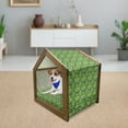 thumbnail image 3 of Plant Pet House, Botany Themed Drawing Depicting Exotic Leaves in Tropical Environment Hawaiian Vibes, Outdoor & Indoor Portable Dog Kennel with Pillow and Cover, 5 Sizes, Multicolor, by Ambesonne, 3 of 5
