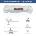 thumbnail image 2 of Flagpole Hardware Repair Parts Kit,50 Feet Halyard Rope+3" Silver Ball+6" Zinc Alloy Cleat+4 Metal Swivel Snap Clips+Aluminum Alloy Flagpole Truck with Nylon Pulley for 1.6"-2" Flag Poles, 2 of 8