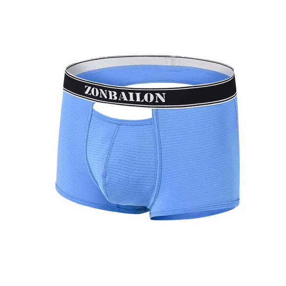 TANBOM Men's Backless Briefs Nylon Underwear Pack Blue XL 1-Pack