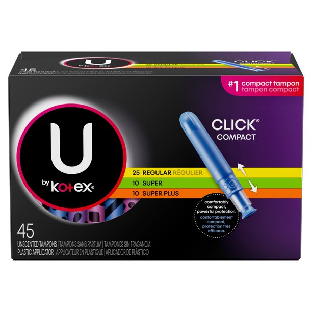 U by Kotex Click Compact Regular, Super and Super Plus Unscented
