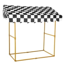 Fun Express 42 1/4" x 54" Black & White Checkered Tabletop Hut with Frame - 2 Pieces