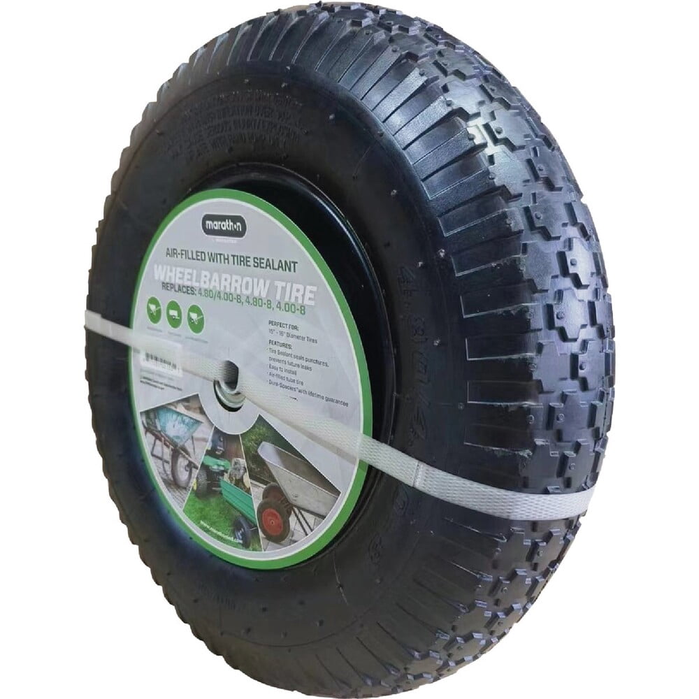Marathon 4.80/4.00 - 8 In. Wheelbarrow Tire with Air Filled Tire Sealant 20246-S
