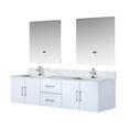 thumbnail image 6 of 72"x22" Glossy White Bath Vanity With Marble Top, Faucet , 30 In. Led Mirrors, To 72 W X 22 D In White, Included, Long-term Stability, 6 of 7