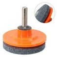 thumbnail image 5 of Lawn Mower Blade Sharpener For Power Drill Garden Tool 50mm Red Silicon Carbide Steel"}, 5 of 6