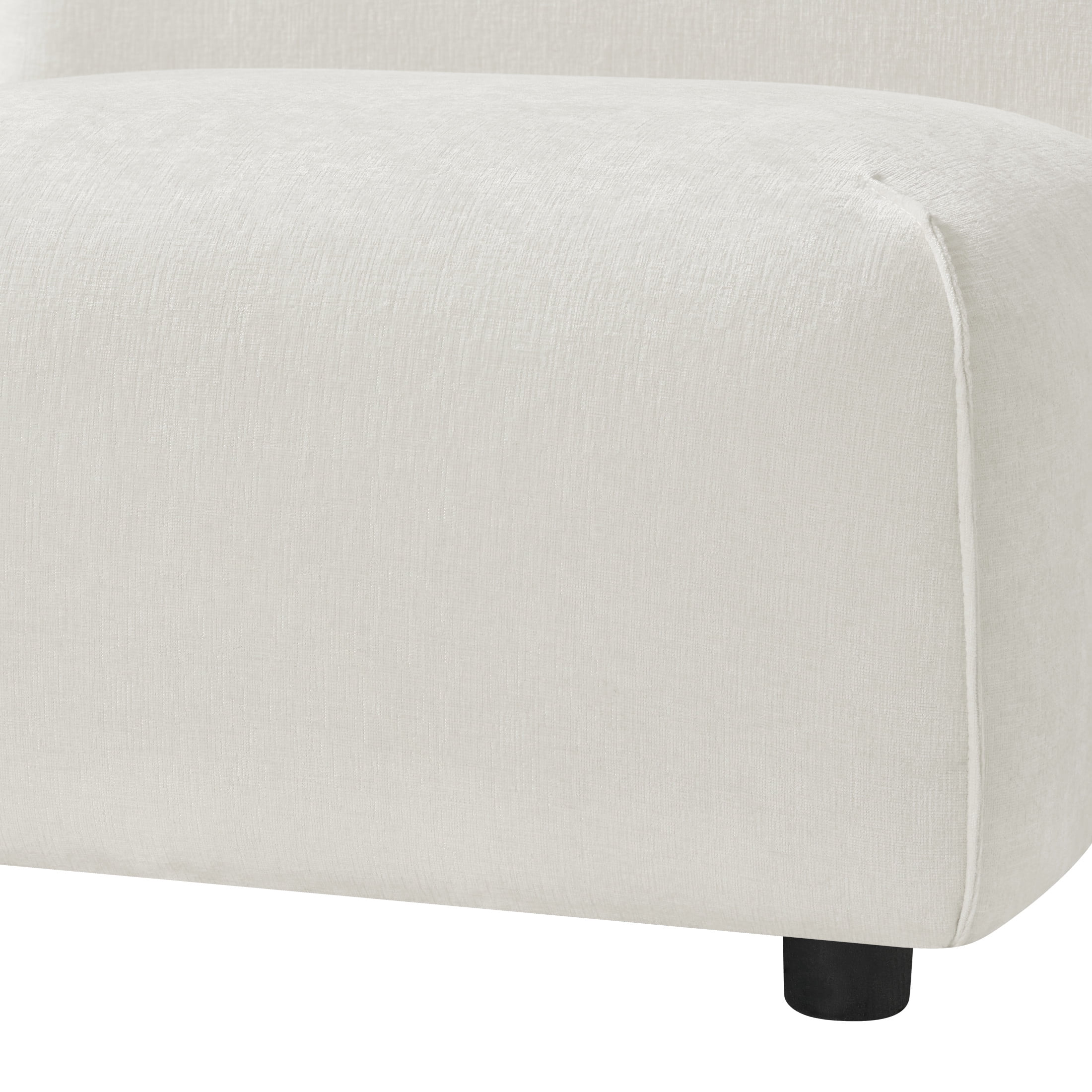 Christopher Knight Home 32"D Modern Curved Upholstered Armless Accent Chair, Plush Beige Seat