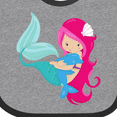 thumbnail image 4 of Inktastic Cute Mermaid, Little Mermaid, Pink Hair, Dolphin Girls Baby Bib, 4 of 4