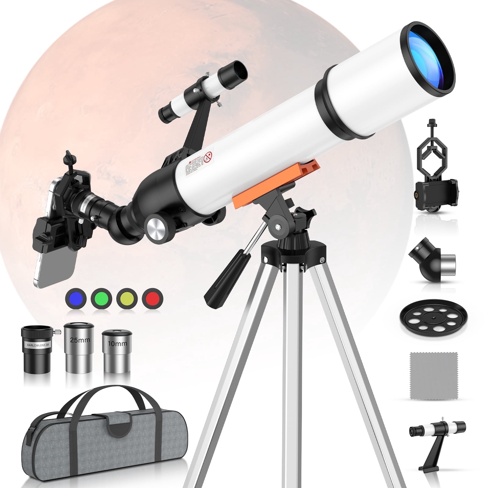 MAXLAPTER 20X-150X Telescope for Adults Astronomy, 70mm Aperture 500mm Refractor Telescope for Kids, FMC, Phone Adapter and Moon Filters