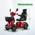 thumbnail image 7 of Heavy-Duty 4 Wheel Mobility Scooters for Adults, 800W All Terrain Mobility Scooters For Seniors, Supports +300 Lbs, Handicap Electric Scooter With Seat, Long Range Up to 21 Miles, (NINA-Red), 7 of 7