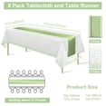thumbnail image 2 of Set de mantel y camino de mesa MASHAN blanco/verde para fiestas, 2 of 8