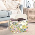 thumbnail image 3 of Yayeee Collapsible Storage Bin with Lid Fabric Closet Decorative Basket with Handles, Pink Floral Wave, 3 of 7