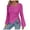 Hot Pink, variant on Ladies' Elegant Irregular Drawstring Long Sleeved Women's Clothing Design Sense Versatile Top T Shirt