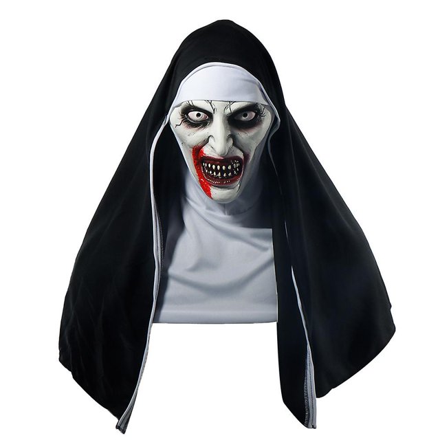 Halloween Mask, Nun Scary Latex Mask, Halloween Party Scary Full Head Costume Mask, Halloween Decoration, Halloween Grimace Scary Scary Horror Latex H