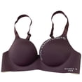 thumbnail image 4 of Sujetador sin costuras Mujer Ropa interior inalámbrica Letras Sujetador Hacer subir de copa fina para niñas, Morado, 38 / 85AB Speravity AP001148-32B, 4 of 7