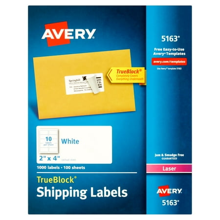 Avery 5163 White Shipping Labels for Laser Printers, 2