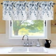 thumbnail image 6 of Navy Blue Eucalyptus Leaves Window Valance for Kitchen, Farm Plant Country Paper Texture Rod Pocket Short Curtain for Small Windows, Light Filtering Decorative Valance, 54 x 18 Inch, 1 Panel, 6 of 9