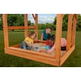 thumbnail image 5 of Creative Cedar Designs Timber Valley Wooden Playset with Wooden Roof, Glider Swing, Sandbox, Climbing Wall, Ladder, Slide & Belt Swings, 5 of 9
