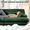 thumbnail image 5 of 3-Seater Modular Sectional Sofa with Deep Seat, Chenille Upholstered Cloud Couch for Living Room, Apartment, Office, Green, 5 of 17