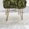 thumbnail image 7 of Home Soft Things Crushed Velvet Pouf Stool Ottoman - Moss Green - 16x16x16'', 7 of 7