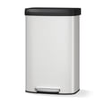 thumbnail image 1 of 80L / 21 Gallon White Stainless Steel Kitchen Trash Can – Large Step Pedal Bin, Soft-Close Lid, Odor Control, Liner Rim, Rear Handle – No Inner Bucket – Color: White, 1 of 7