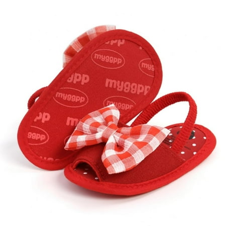 

Infant Baby Boys Girls Sandals Lattice Bow Casual Ruffled Shoes Anti-Slip Soft Sole Newborn Prewalker First Walking Shoes 0-18M