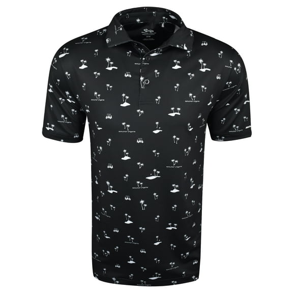 Snake Eyes Golf Palm Trees Print Polo Black Extra Large