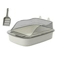 thumbnail image 4 of perfeclan Large Cat Kitten Litter Sand Basin Cartoon Shape Large Bed Pan Cat Sandbox High Sides Cat gray, 4 of 9