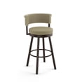 thumbnail image 4 of Amisco  Rosco Swivel Counter Stool Grey & Cream Geometric Pattern/Brown Metal Polyester, Metal Swivel Counter height Polyester Single Modern &, 4 of 5