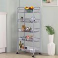 thumbnail image 6 of UBesGoo 5-Tier Wire Mental Mesh Shelves, Cozzine Utility Rolling Cart Trolley, 6 of 8