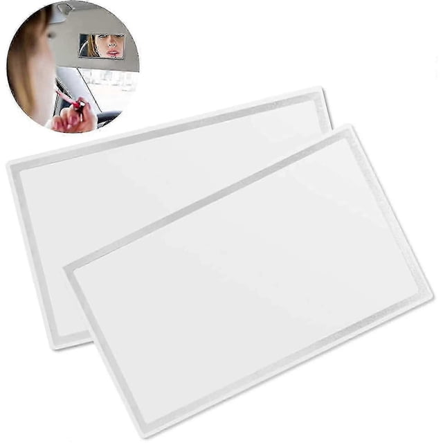2 Pieces Car Makeup Mirror, Sun Visor Vanity Mirror, Stainless Steel Sun Visor Mirror, For Car Sun Visor, Car Seat Backrest 65*110mm