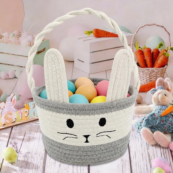 Easter Baskets for Kids, Easter Basket, Easter Bunny Baskets with Handle for Easter Egg Hunts, Baby’s First Easter Basket, Woven Empty Gift Basket for Boys, Girls, Toddler, Babies, Infant