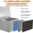 thumbnail image 4 of Drop in Ice Chest, 20" L x 16" W x 13" H Stainless Steel Ice Cooler, Commercial Ice Bin with Hinged Cover, Outdoor Kitchen Ice Bar, Drain-Pipe and Drain Plug Included, for Cold Wine Beer, 4 of 6