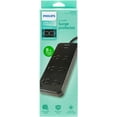 thumbnail image 3 of Philips Adapt 6-Outlet Surge Protector Power Strip, 8ft Braided Cord, Black, 3 of 10